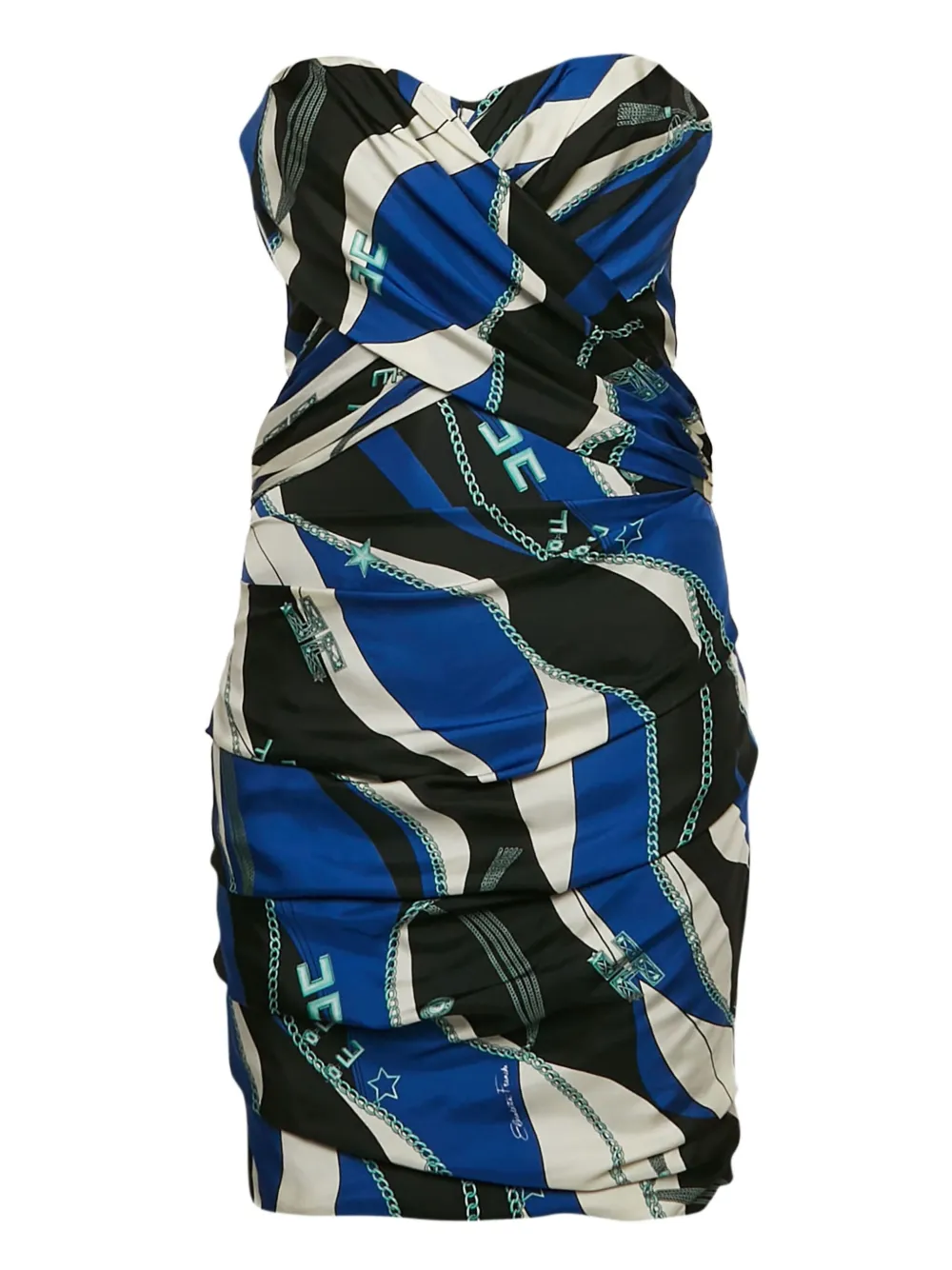Elisabetta Franchi robe-bustier pre-owned à fronces | bleu | Image 1