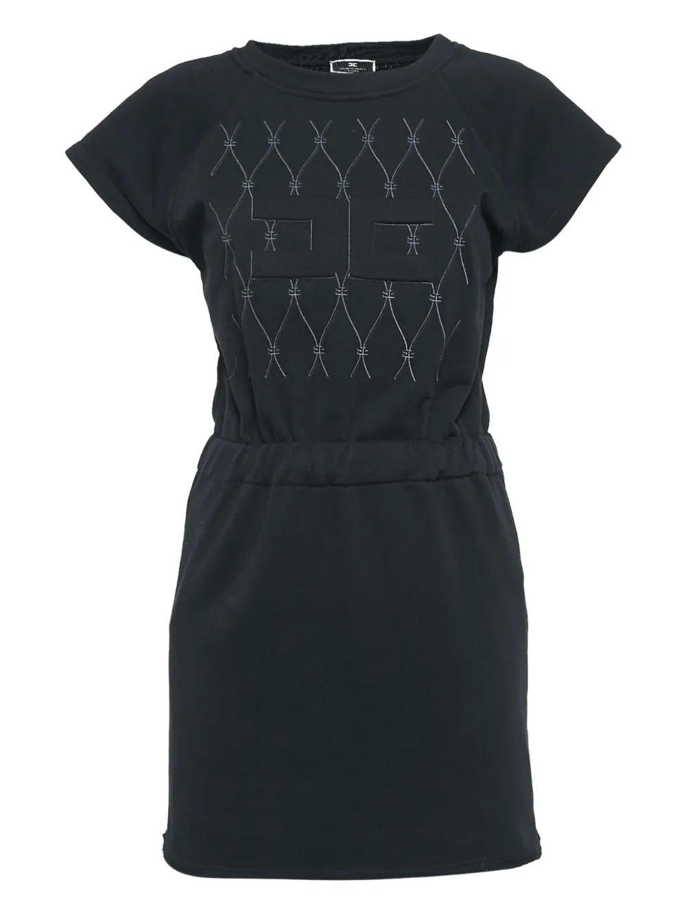 Elisabetta Franchi Kleid mit Logo-Prägung | Schwarz | Image 1