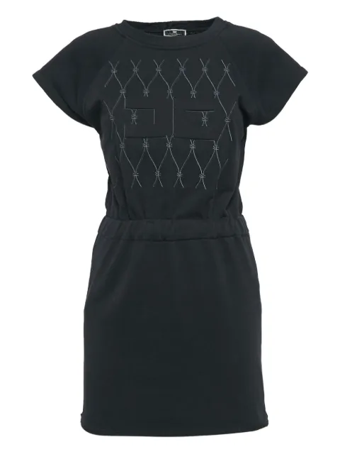 Elisabetta Franchi logo-embossed short-sleeve dress