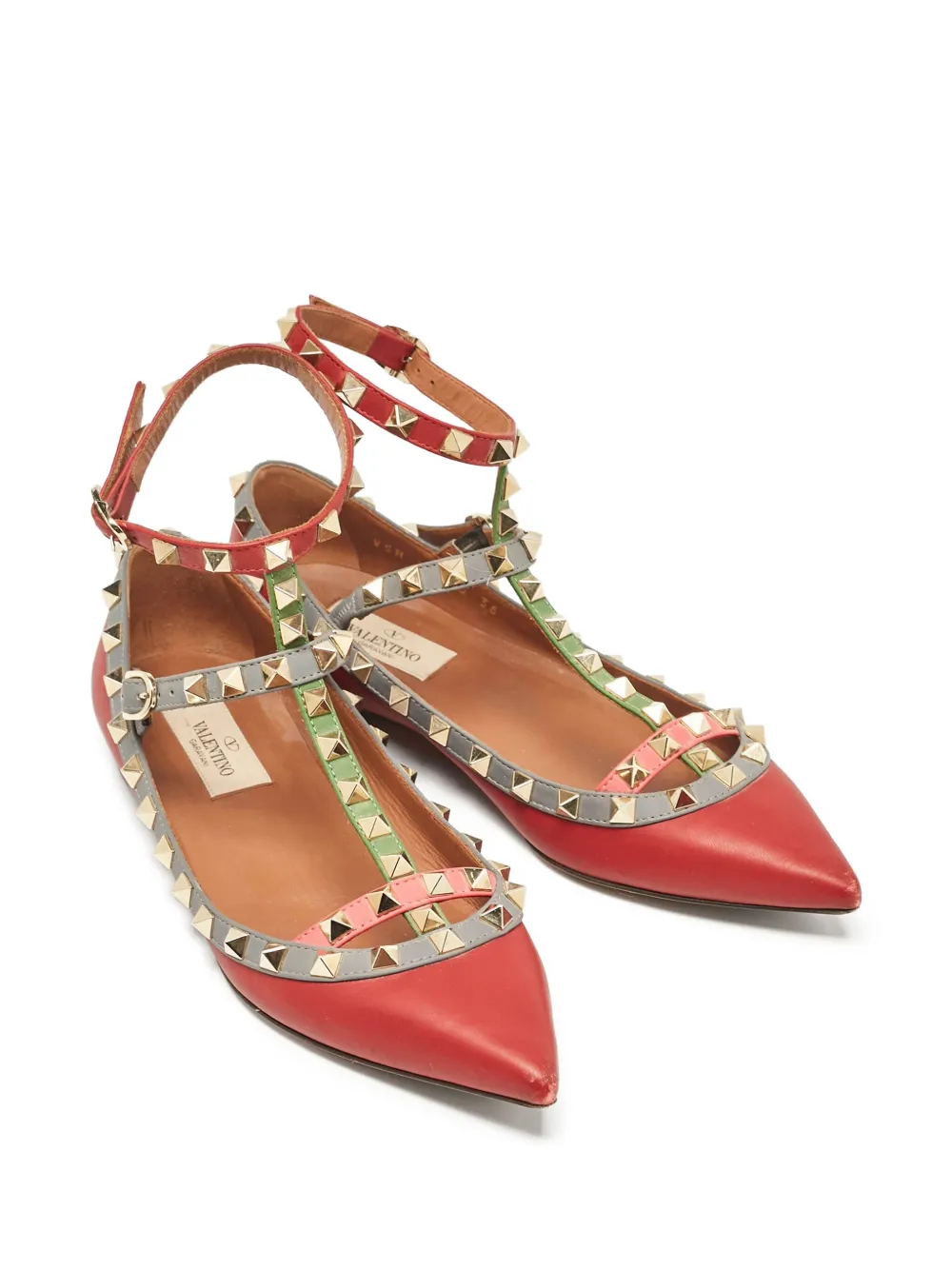 Valentino Garavani Pre-Owned Rockstud platte pumps - Rood
