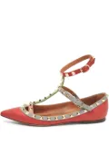 Valentino Garavani Pre-Owned Rockstud-embellished flat pumps - Red