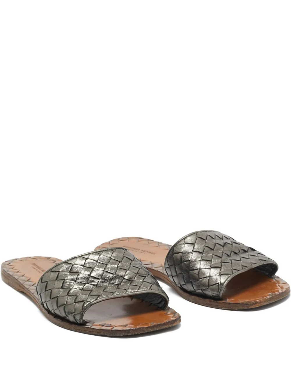 Bottega Veneta Pre-Owned leather slides | Grey | Image 1