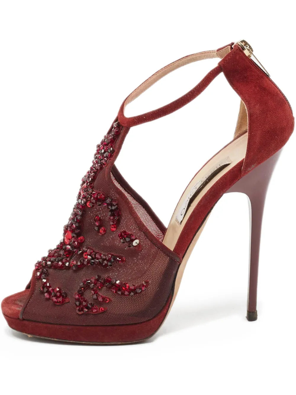 Jimmy Choo Pre-Owned 125mm beaded heeled sandals | rojo | Image 1
