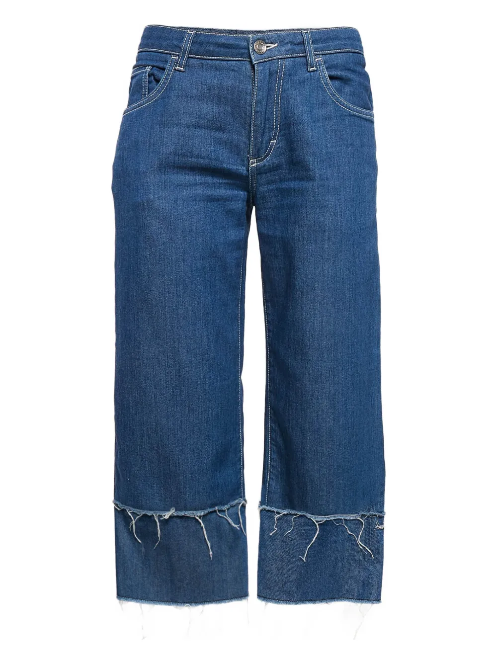 Dolce & Gabbana Pre-Owned raw-edge embroidered jeans | Blue | Image 1