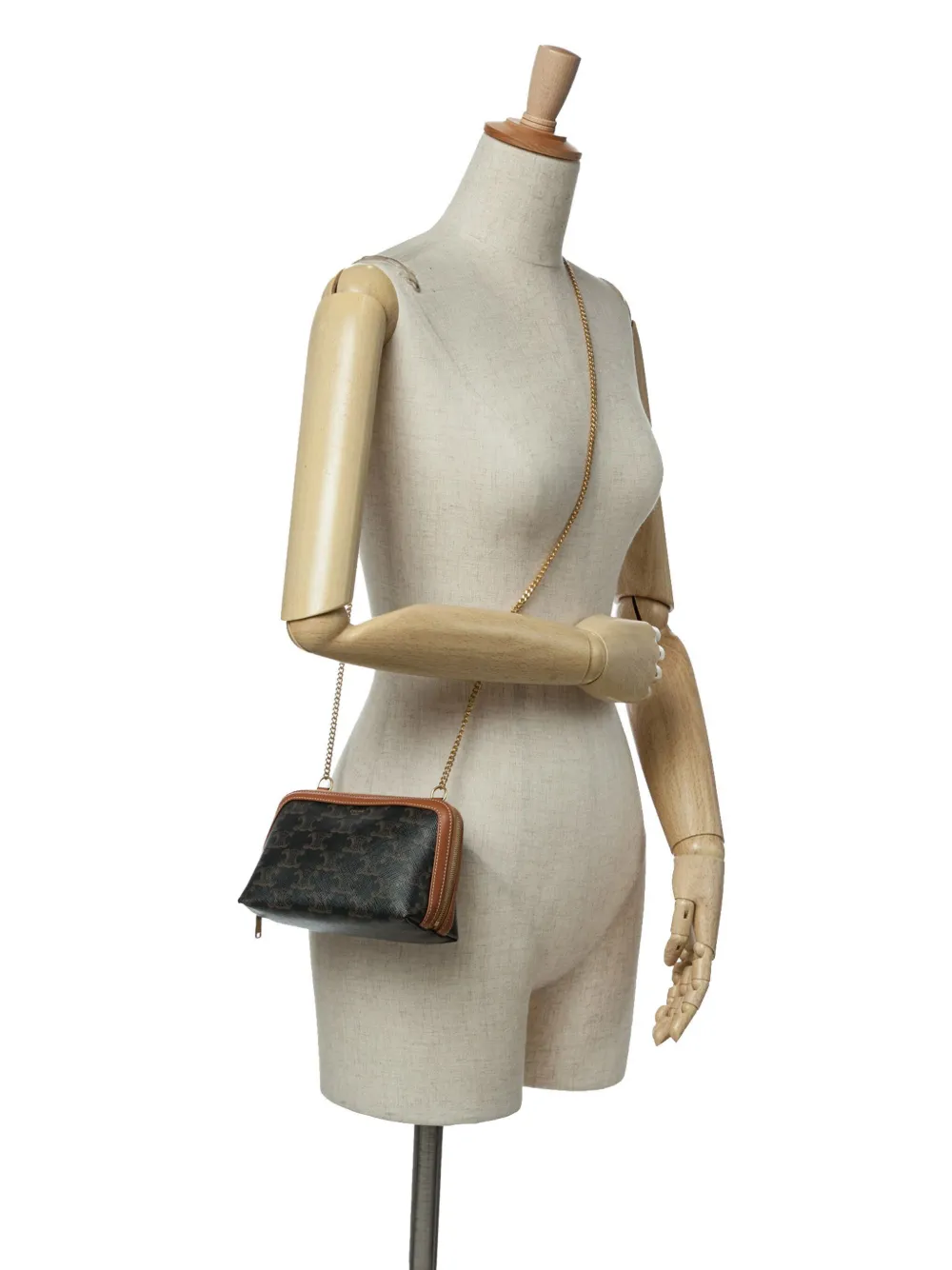 Céline Pre-Owned 2022 Triomphe Coated Canvas Clutch On Chain crossbody bag | Pre-Owned | Image 2