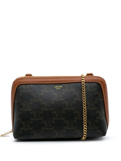Céline Pre-Owned 2022 Triomphe Coated Canvas Clutch On Chain crossbody bag