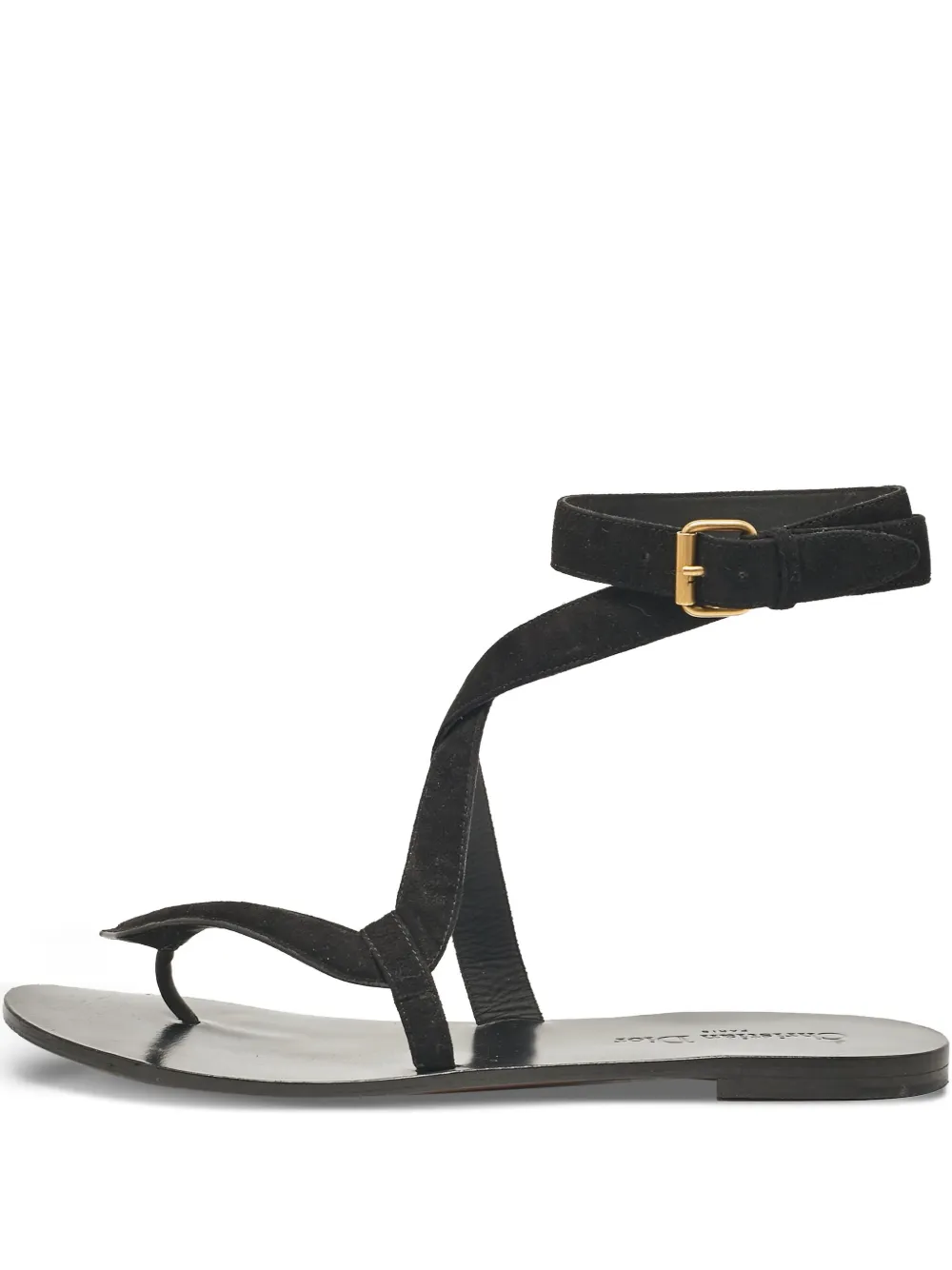 Pre-owned Dior Poison-d Strap-embellished Flat Sandals