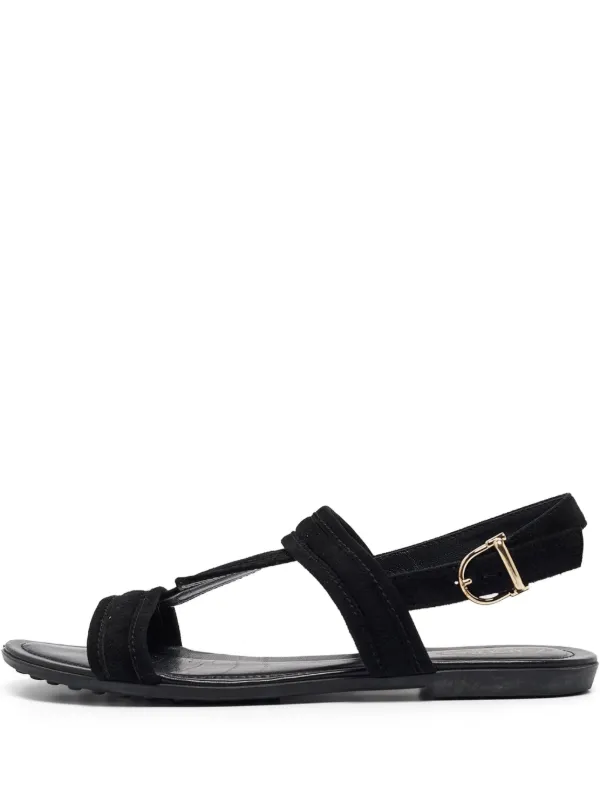Tod's Vintage pre-owned Strappy Flat Sandals | Black | FARFETCH HK