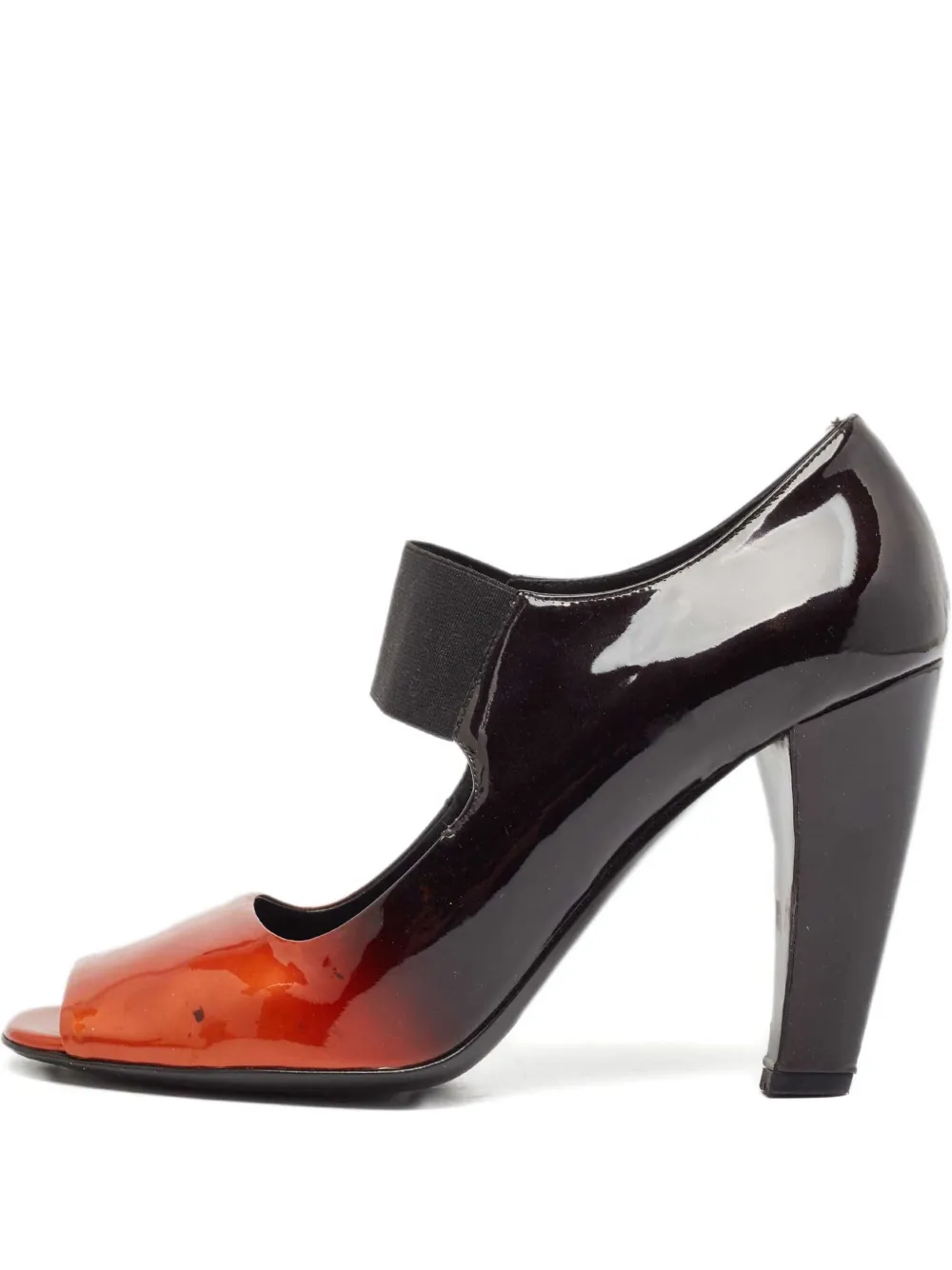 110mm leather peep toe pumps