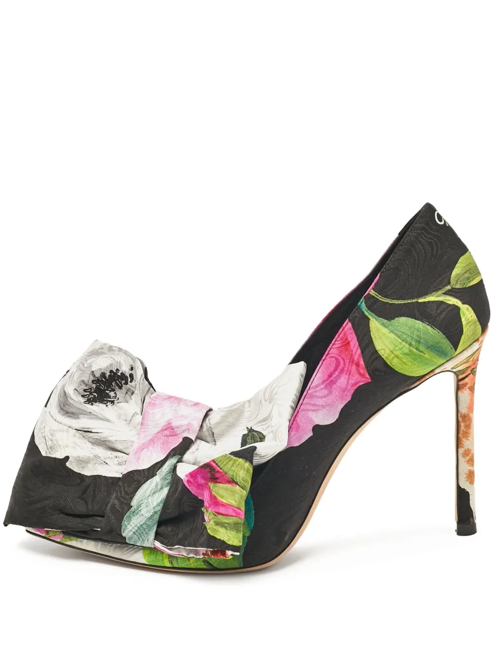 Jimmy Choo Pre-Owned floral bow pumps | Black | Image 1