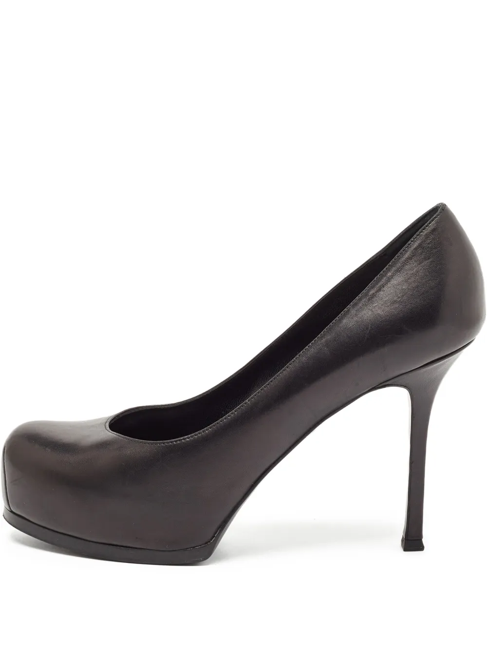 leather heeled pumps