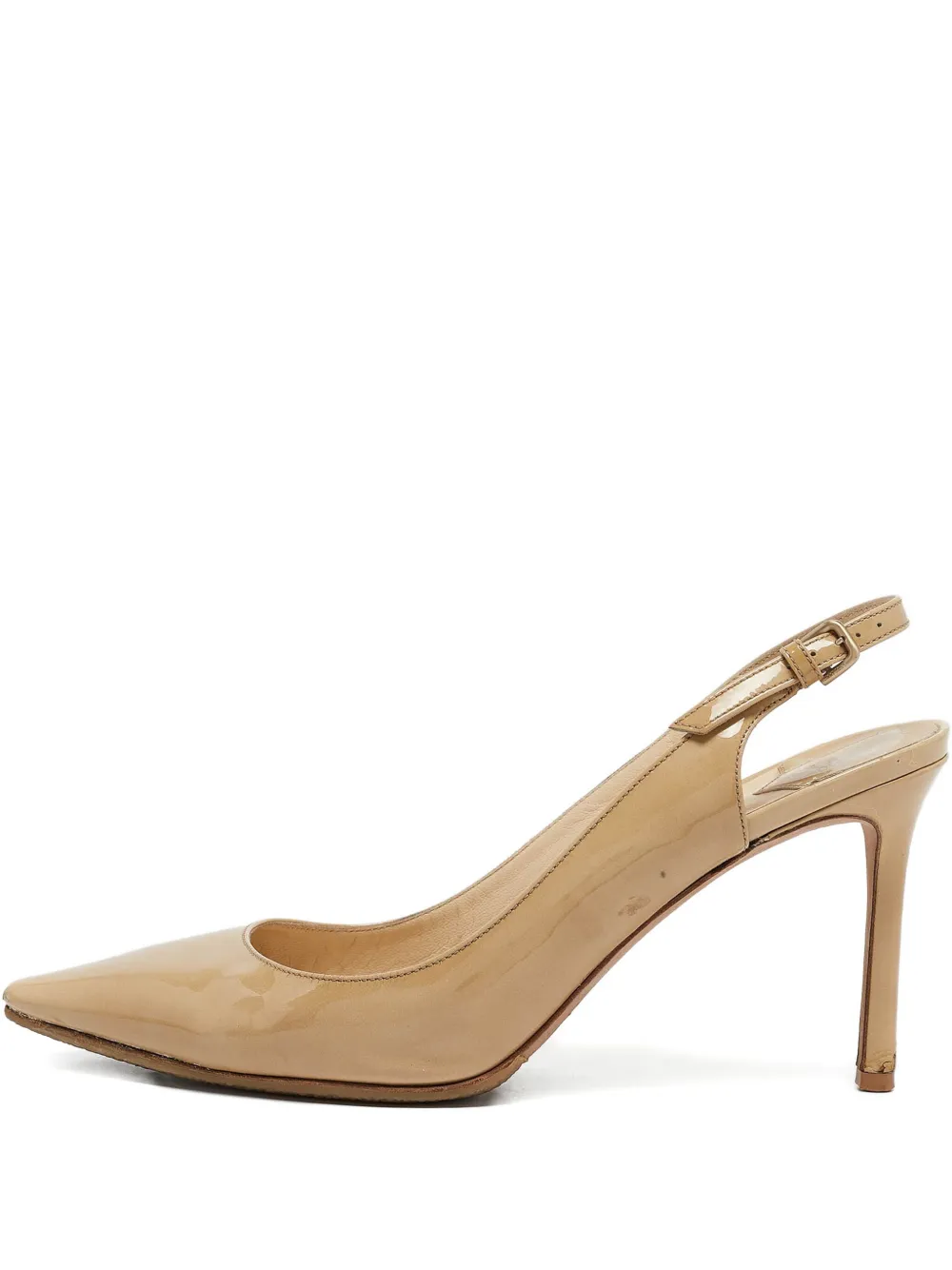 Jimmy Choo Pre-Owned 90mm patent-leather slingback pumps | Neutrals | Image 1