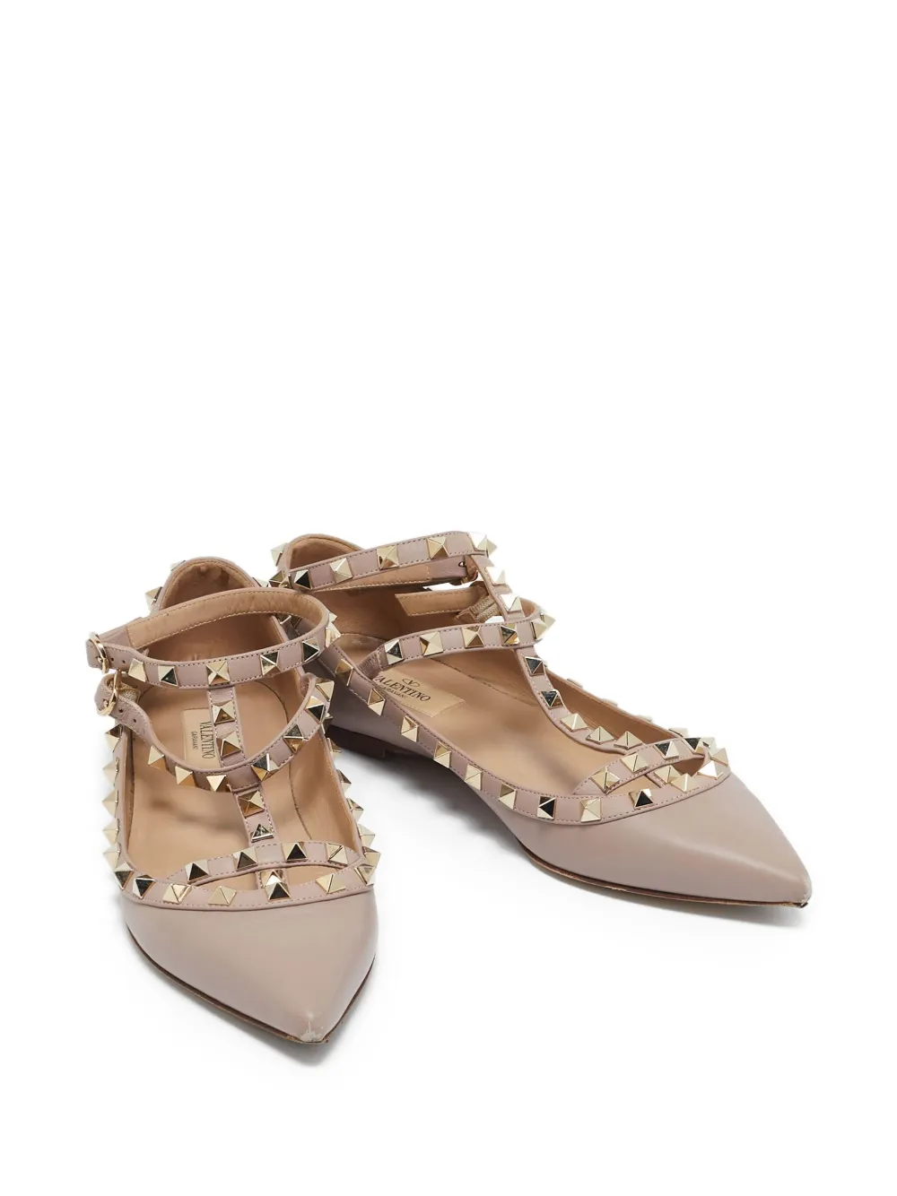 Valentino Garavani Pre-Owned 2024 Rockstud ballerina's - Beige