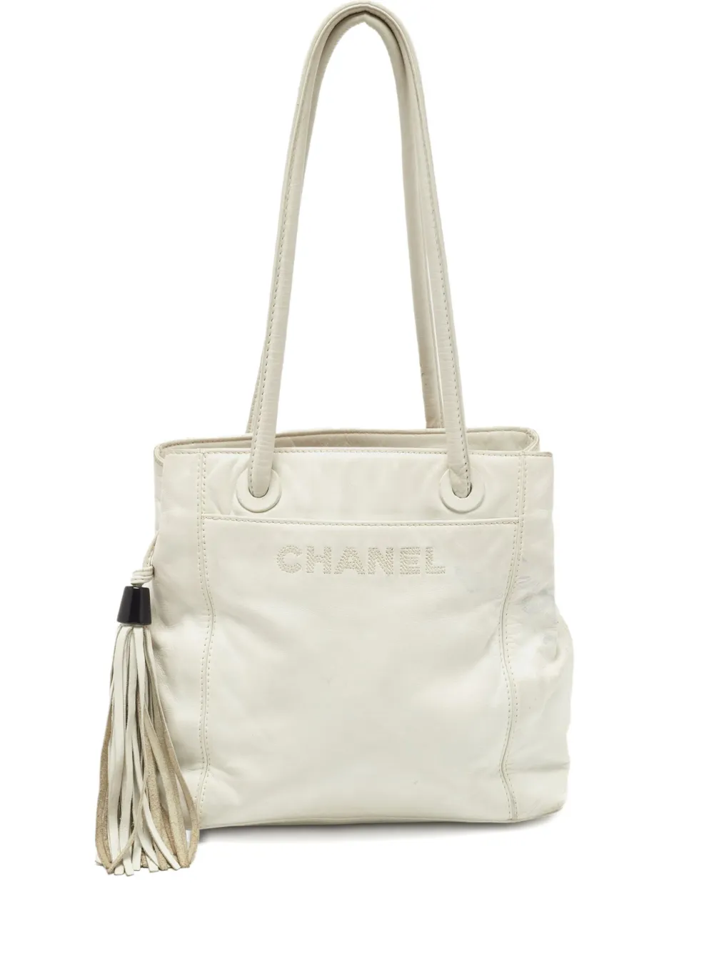 CHANEL Pre-Owned レザー タッセル ショルダーバッグ - ホワイト CHANEL Pre-Owned レザー タッセル ショルダーバッグ - ホワイト