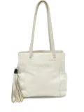 CHANEL Pre-Owned leather tassel shoulder bag - White
