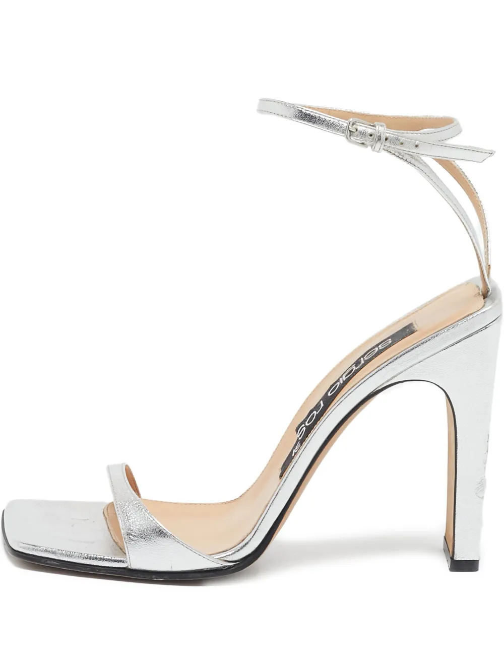Sergio Rossi Vintage 100mm metallic leather sandals | Silver | Image 1