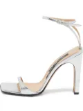 Sergio Rossi Vintage 100mm metallic leather sandals - Silver