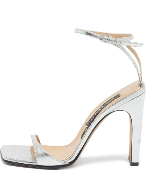 Sergio Rossi Vintage Sandali in pelle metallizzata 100mm