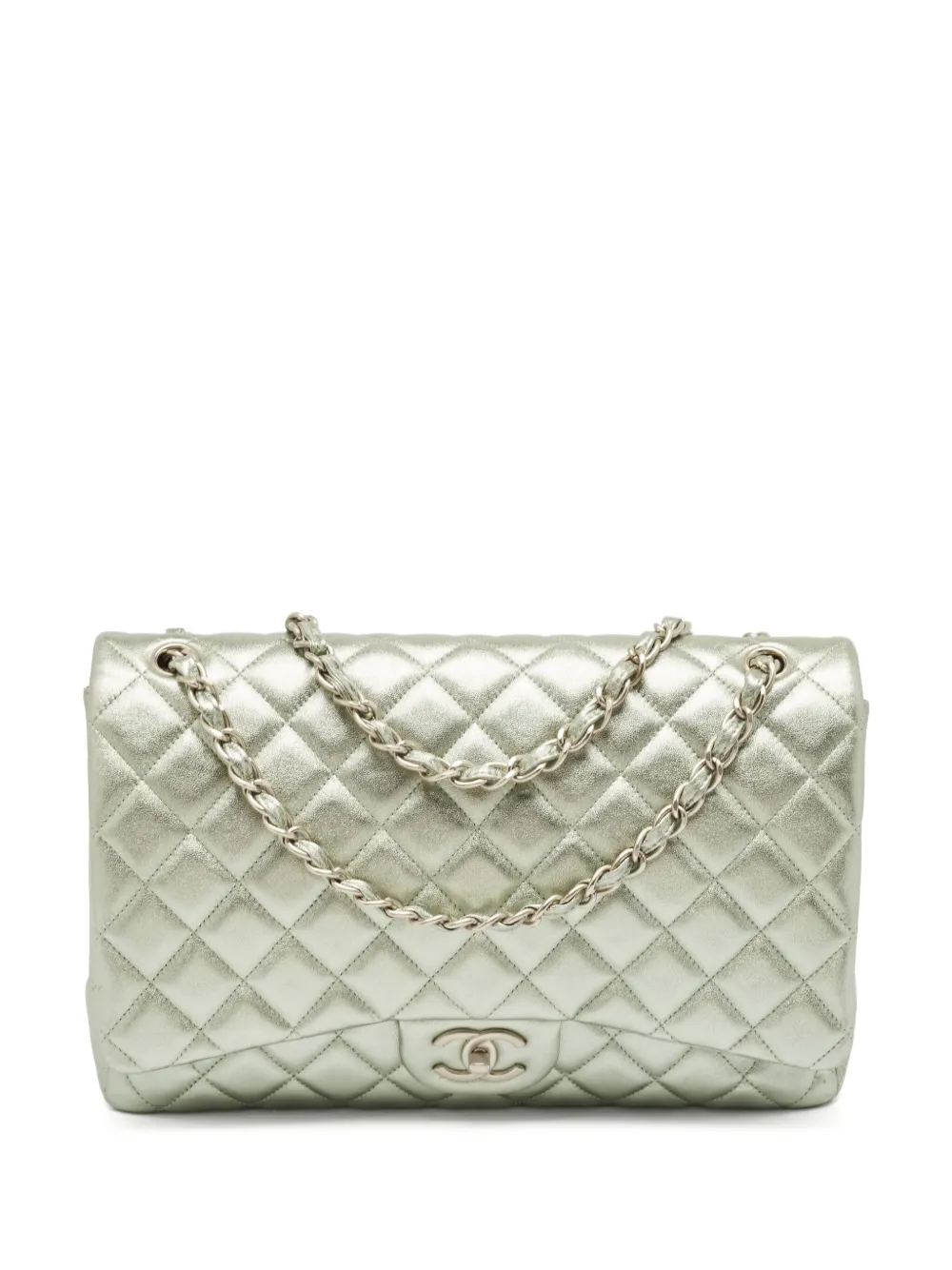 CHANEL Pre-Owned 2010-2011 maxi Double Flap shoulder bag | Green | Image 1