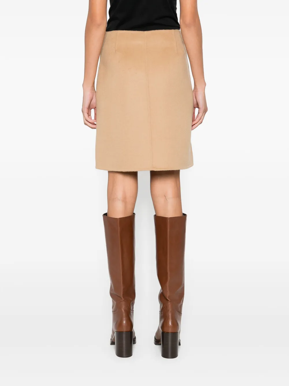 P.a.r.o.s.h Side-split Wool Skirt In Neutral
