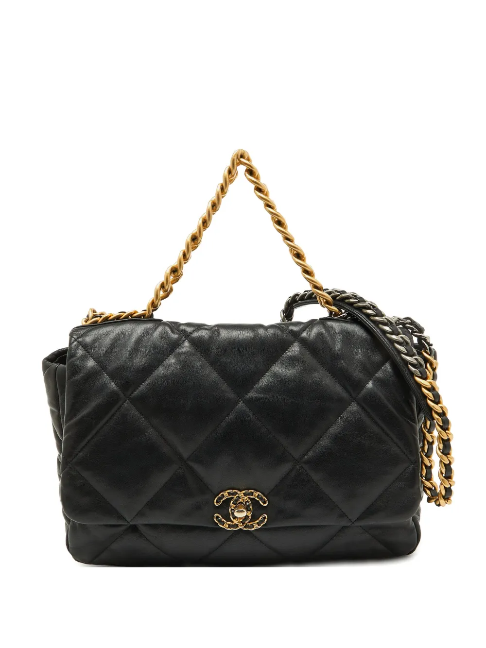 CHANEL Pre-Owned Maxi 19 Flap shoulder bag - ブラック CHANEL Pre-Owned Maxi 19 Flap shoulder bag - ブラック