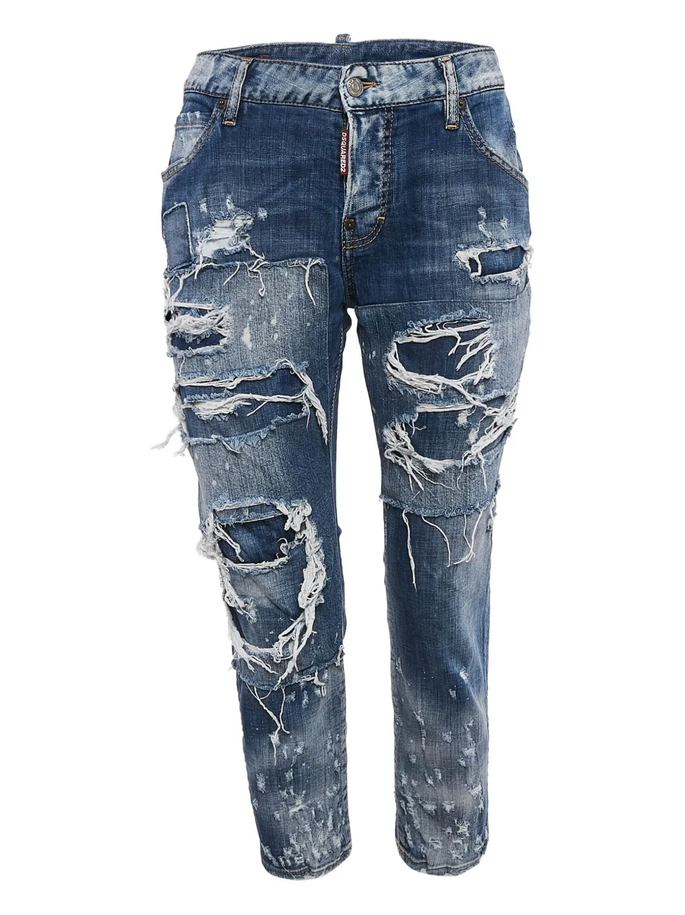 DSQUARED2 Jeans crop Cool Girl con effetto vissuto - Blu