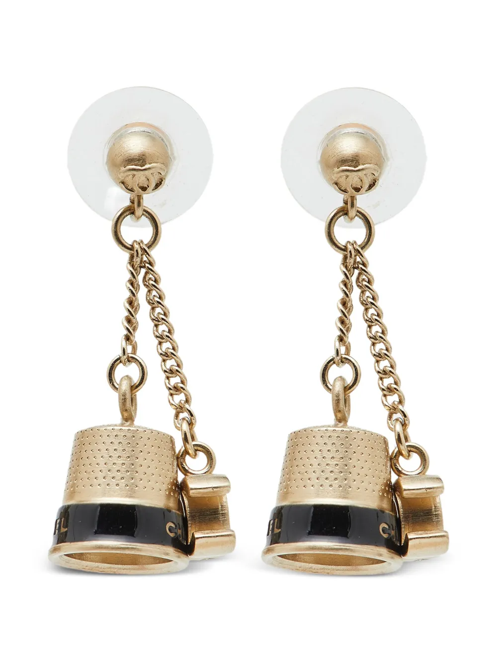 CHANEL Pre-Owned thimble drop earrings | Gold | Image 1