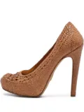 Prada Pre-Owned 140mm woven platform pumps - Brown