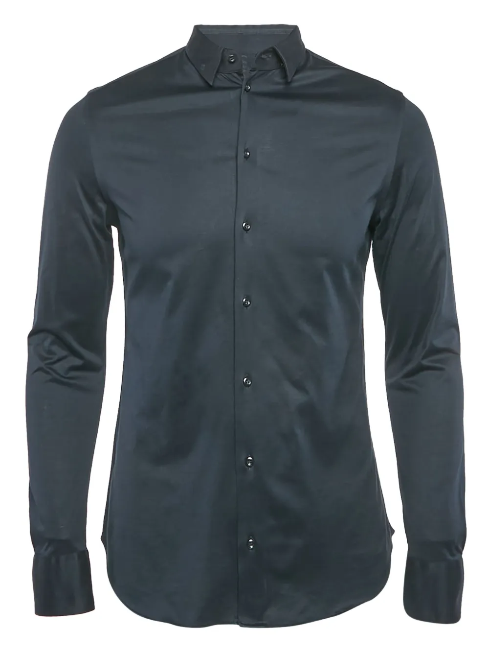 Emporio Armani Pre-Owned satin finish long-sleeve shirt | Blue | Image 1