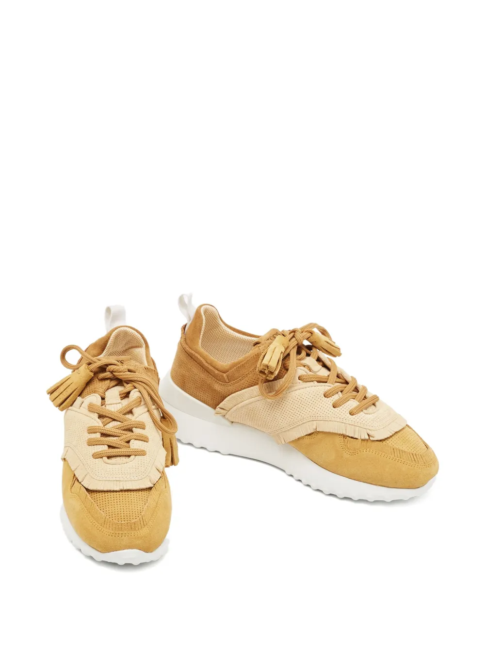 Tod's Vintage Pre-owned suède sneakers met franje - Beige