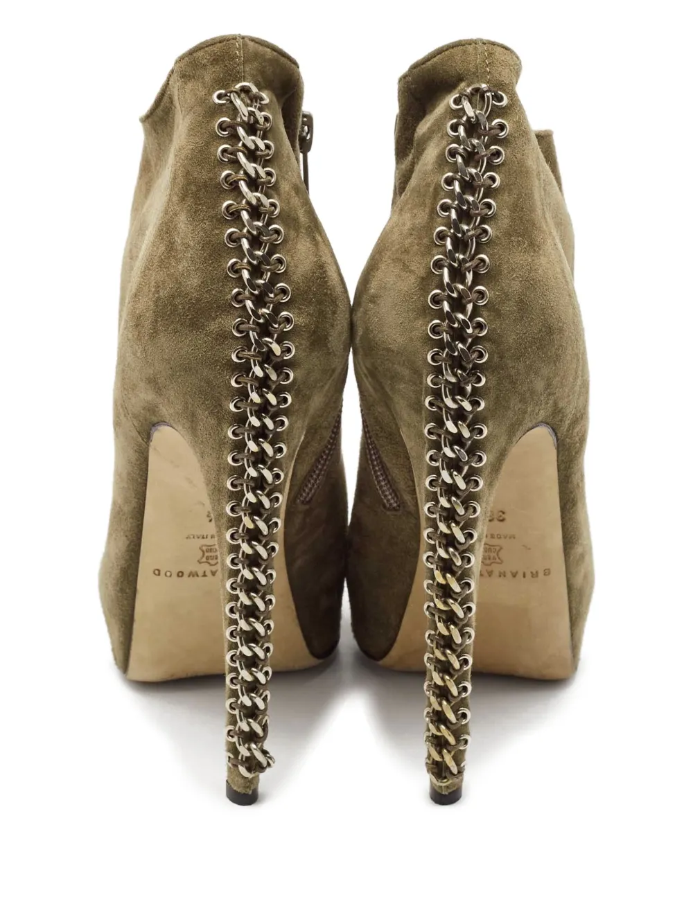 Brian Atwood 150 mm suède laarzen met ketting - Groen