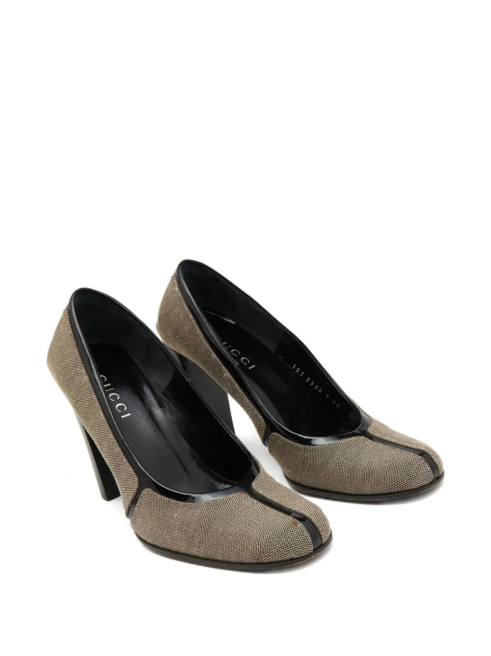 Gucci Pre-Owned Pumps met blokhak en textuur - Bruin
