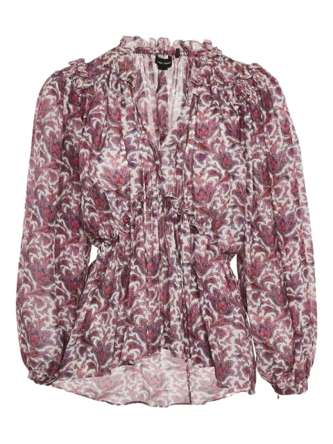 Isabel Marant Vintage floral-printed puff-sleeve blouse