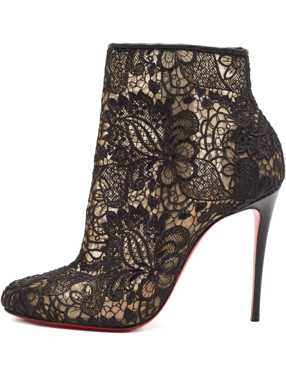 Christian Louboutin Pre-Owned 105mm floral lace boots - ブラック Christian Louboutin Pre-Owned 105mm floral lace boots - ブラック