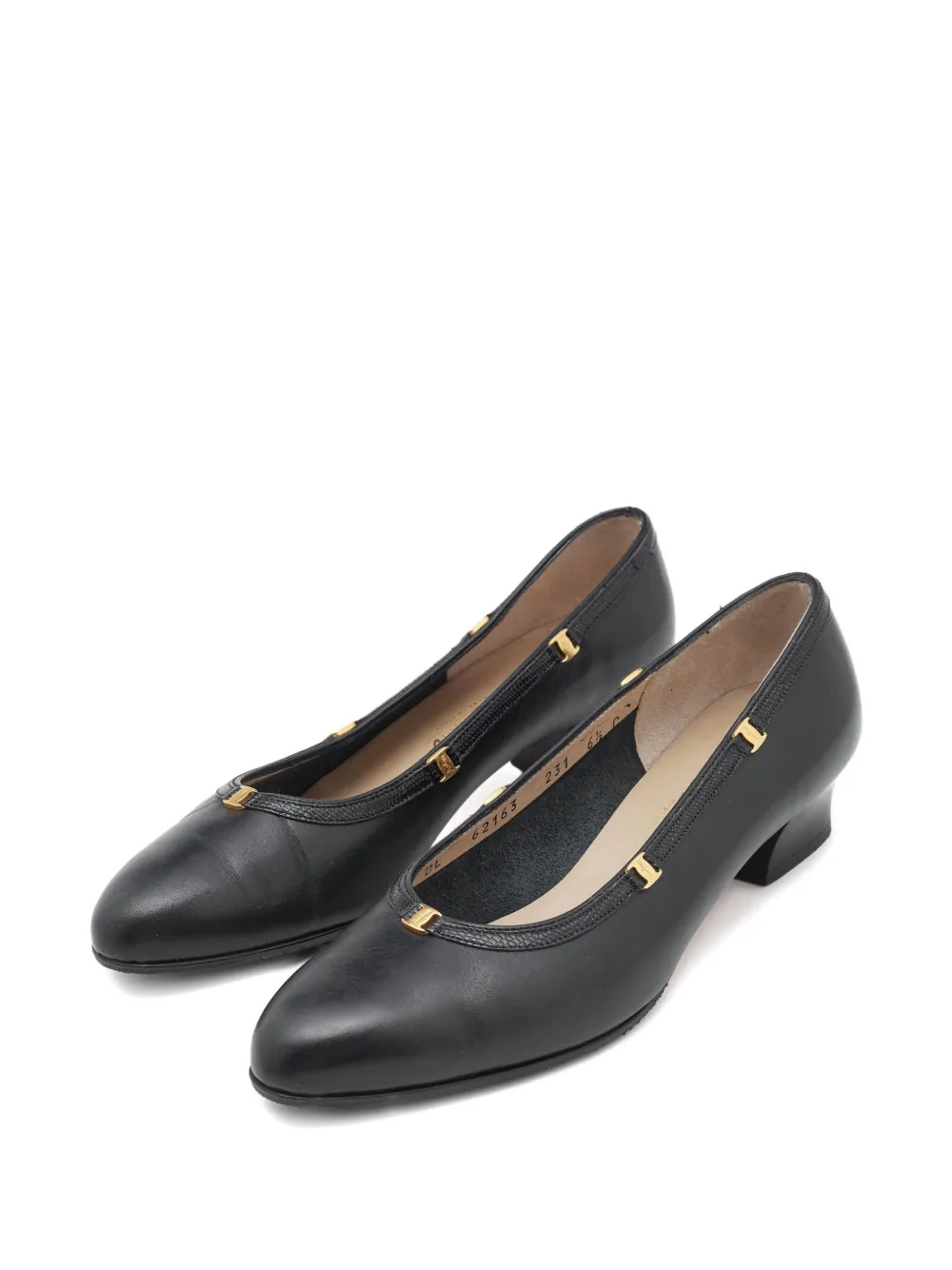 Ferragamo Pre-Owned 35 mm leren pumps met plakkaat - Blauw