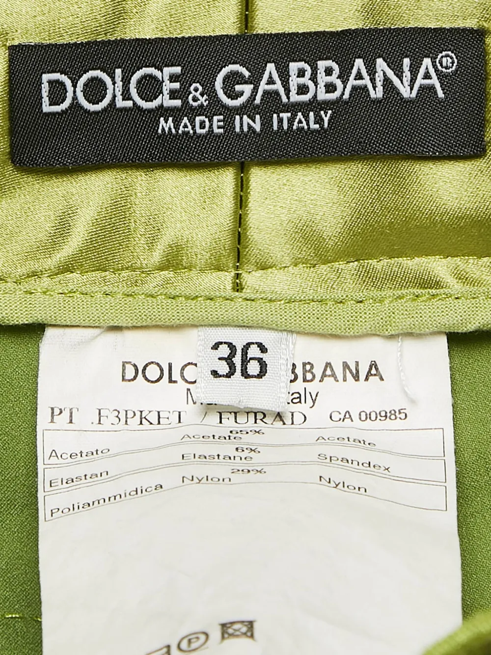 DOLCE & GABBANA Pre-owned Satin Silk Trousers In Green