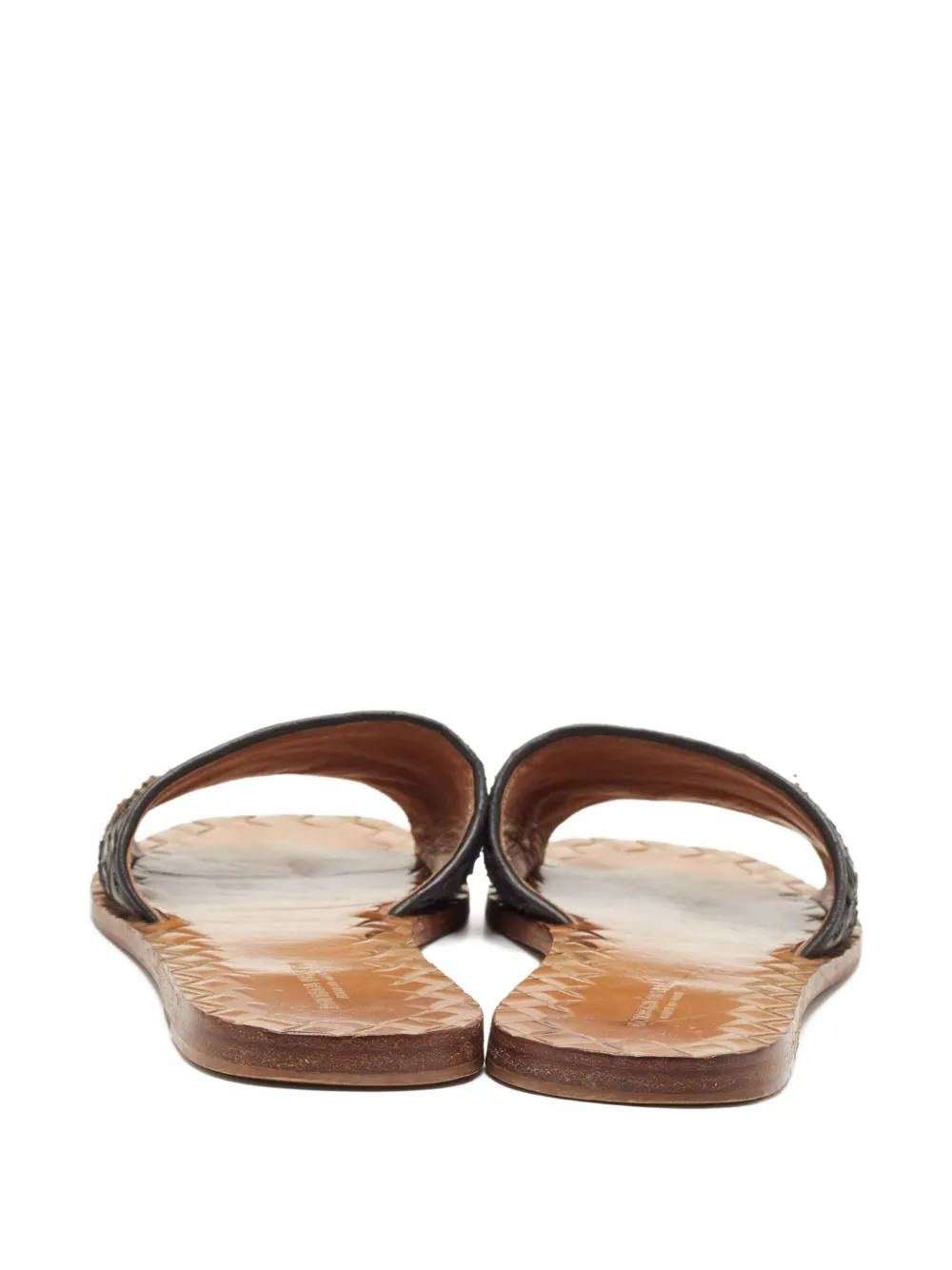 Bottega Veneta Pre-Owned Intrecciato leren sandalen - Goud