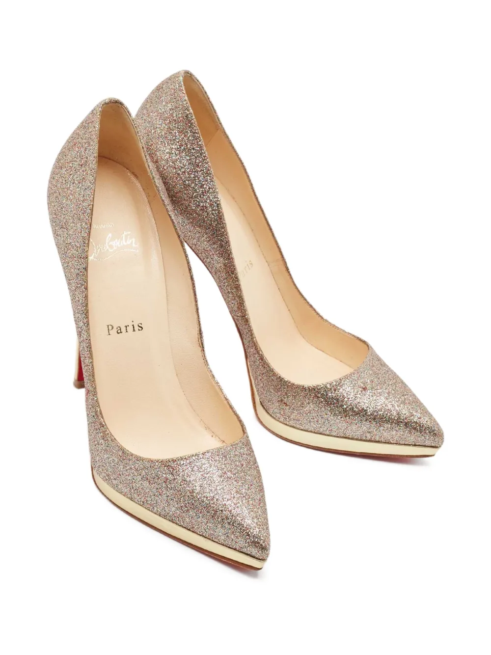 Christian Louboutin Pre-Owned 130 mm pumps verfraaid met glitters - Goud