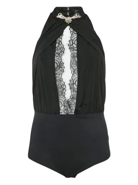 Elisabetta Franchi lace-insert halter body