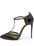 Christian Louboutin Pre-Owned 110mm T-strap mesh panel pumps - Black