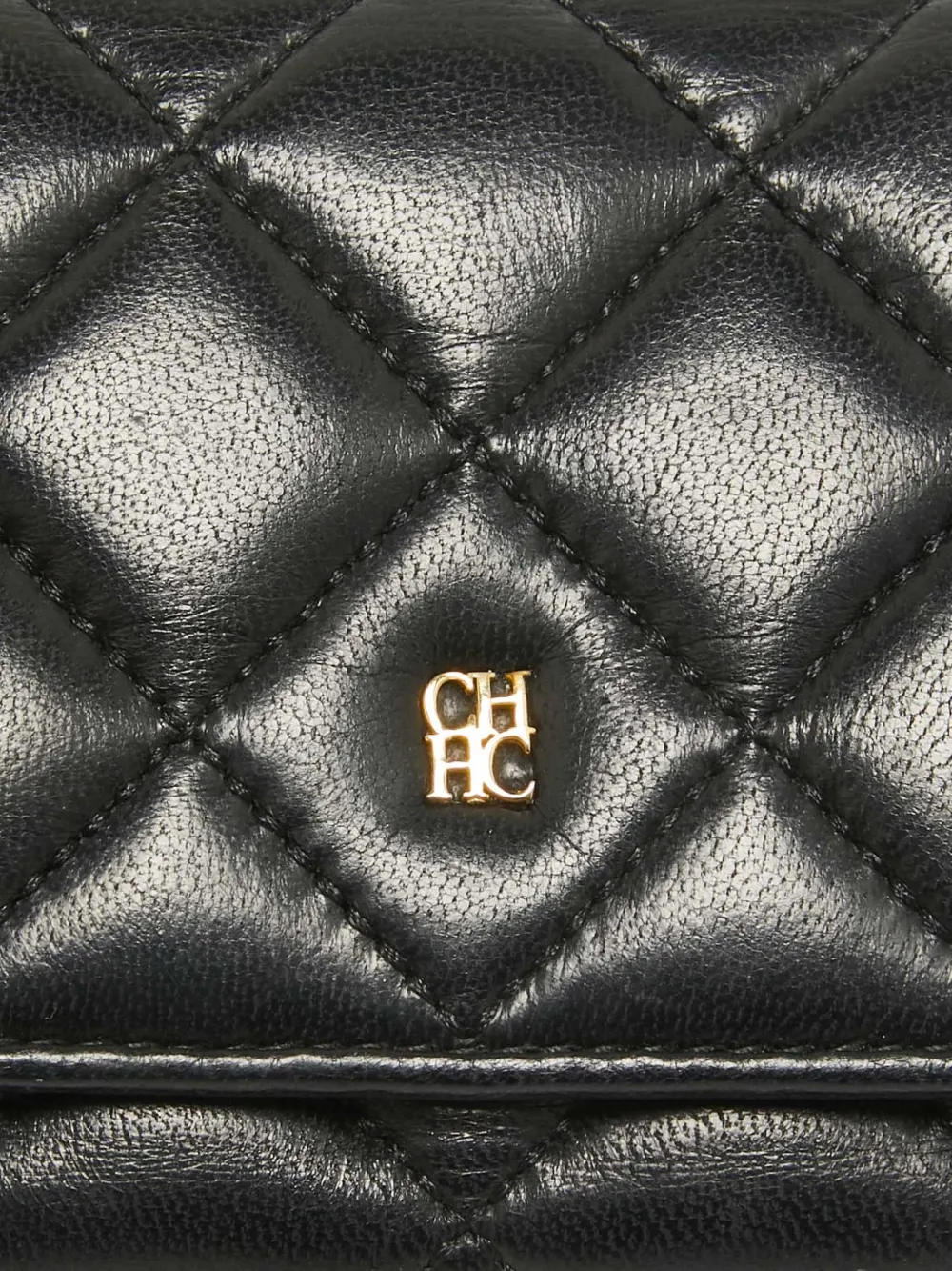 Pre-owned Carolina Herrera Vintage Quilted Leather Long Wallet