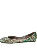 Valentino Garavani Pre-Owned lurex-detail ballerina flats - Green