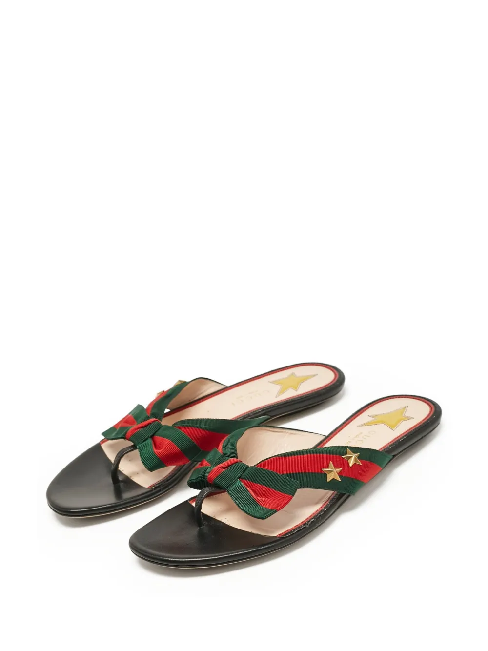 Gucci Pre-Owned Sandalen met Web-streep - Zwart