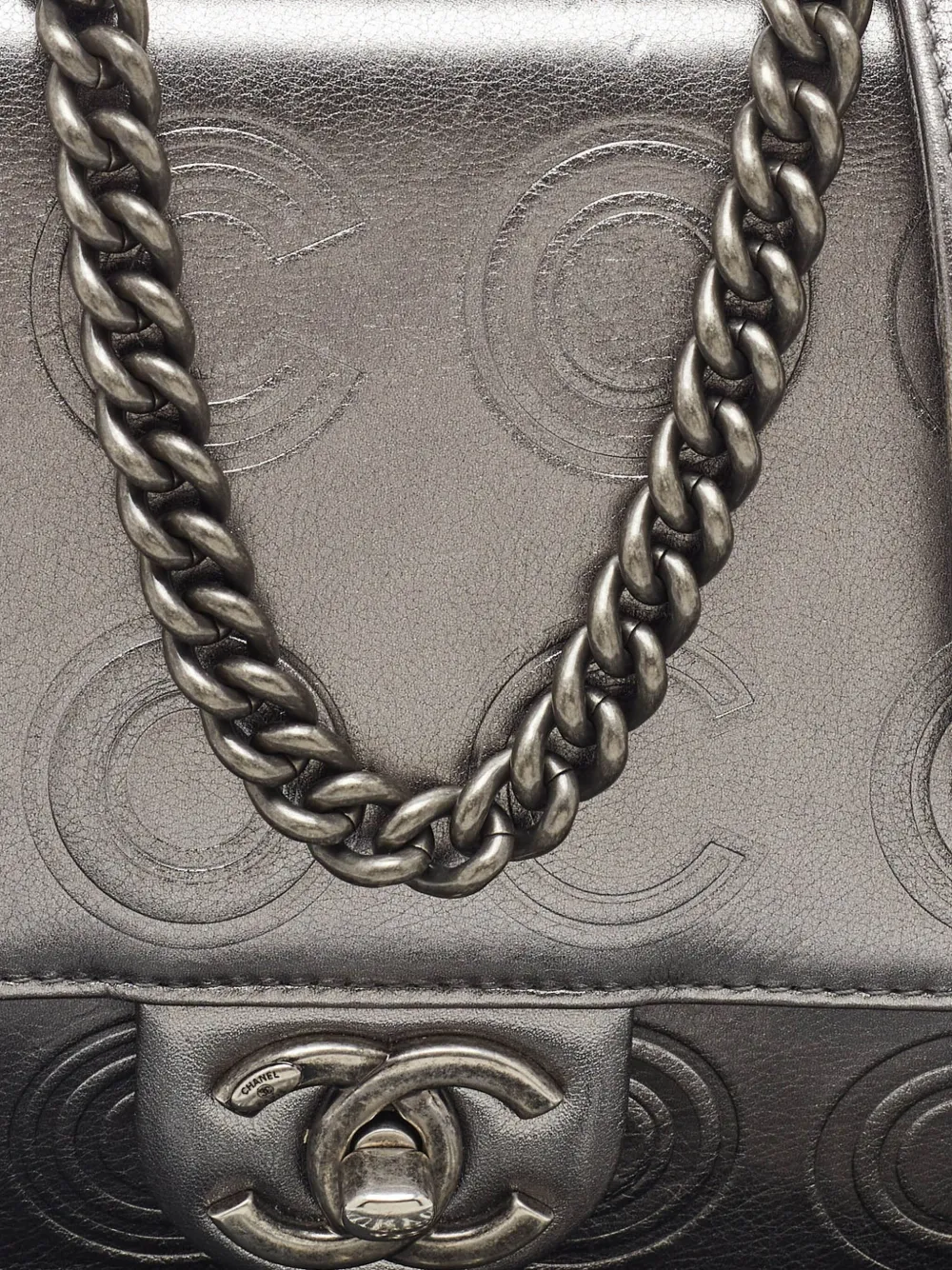 Pre-owned Chanel Mini Embossed Shoulder Bag