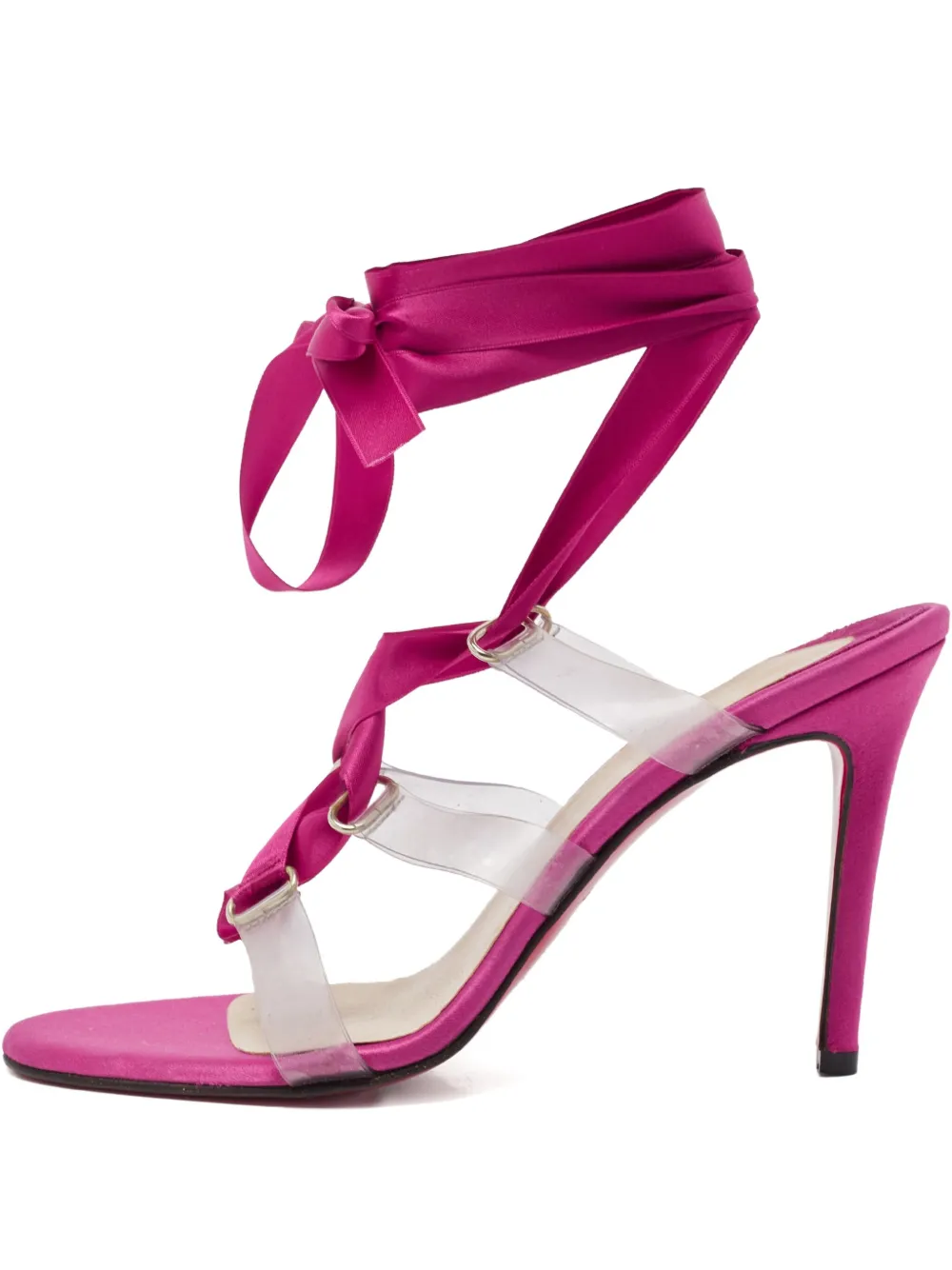 Christian Louboutin Pre-Owned リボンストラップ サンダル - ピンク Christian Louboutin Pre-Owned リボンストラップ サンダル - ピンク
