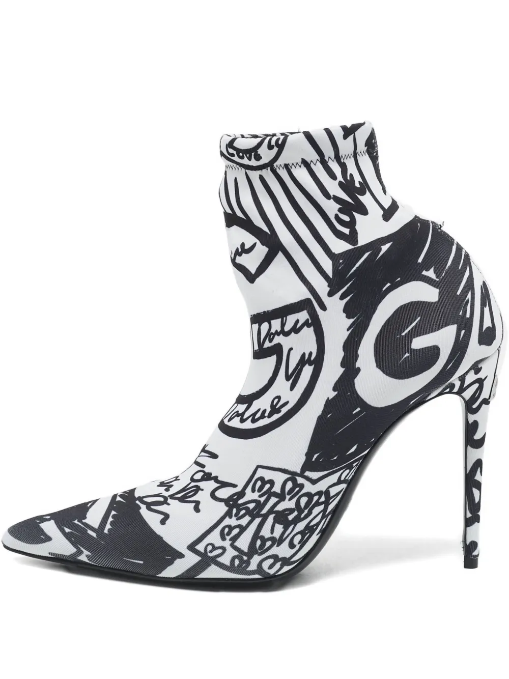 Dolce & Gabbana Pre-Owned graffiti-print sock boots | Black | Image 1