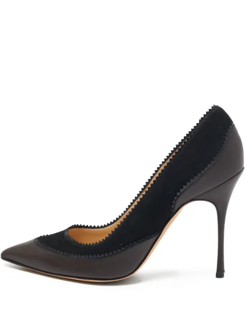 Manolo Blahnik scalloped leather pumps