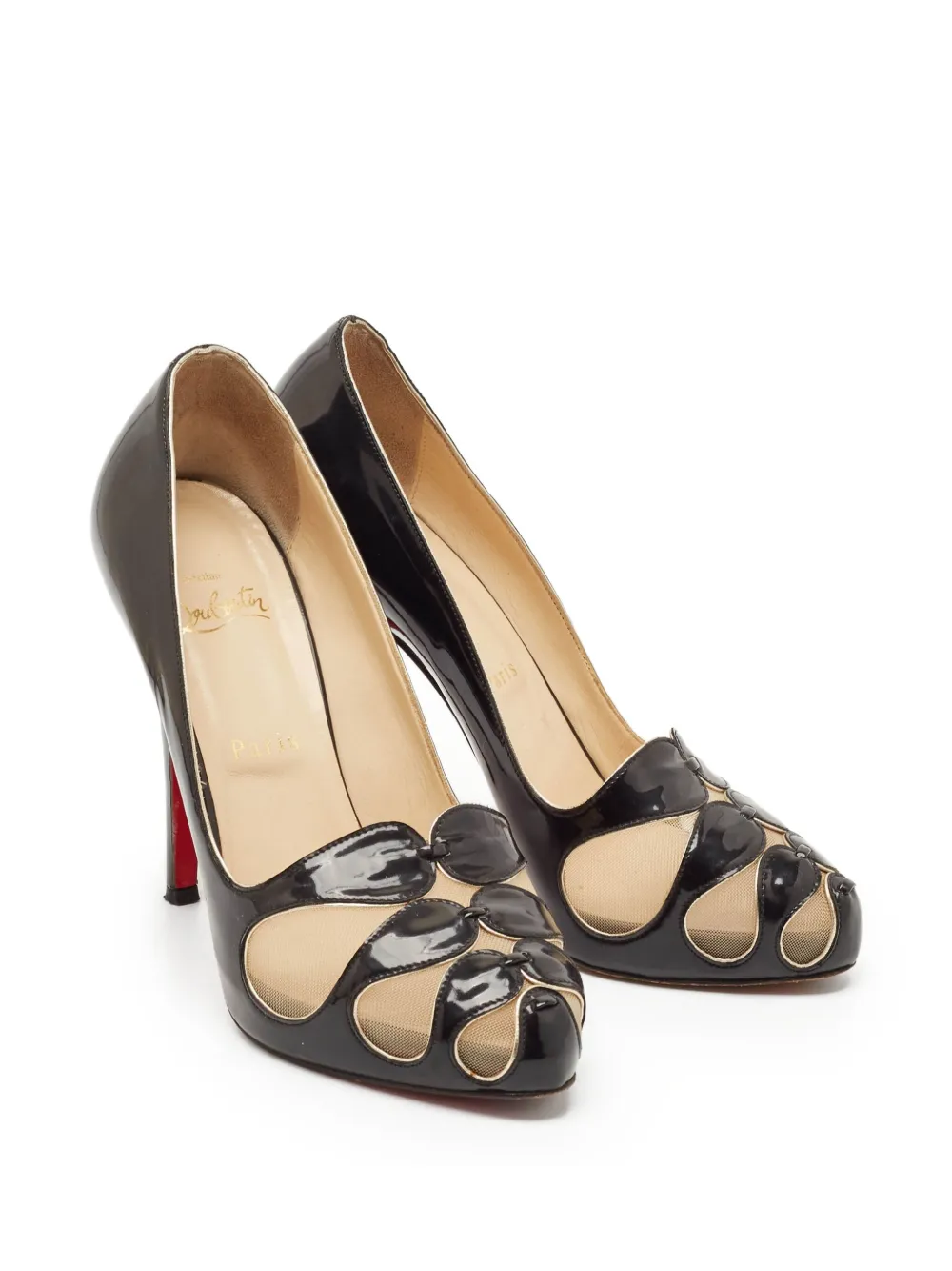 Christian Louboutin Pre-Owned Pumps met open neus en uitgesneden details - Zwart