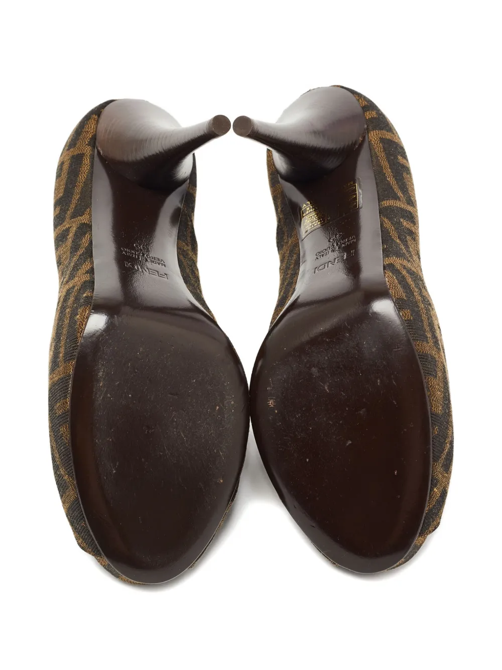Fendi Pre-Owned Zucca pumps met plateauzool - Bruin