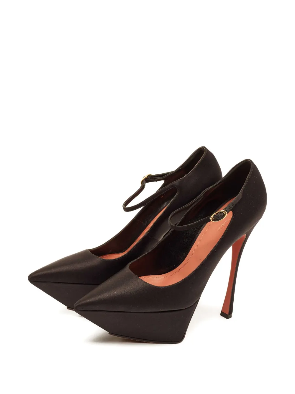 Amina Muaddi 160mm leather heeled sandals - Zwart